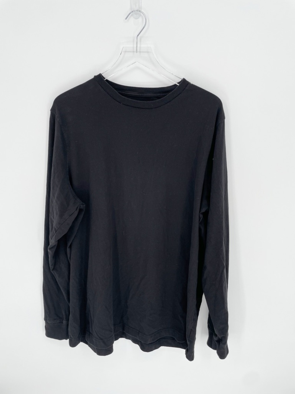 George Solid Black Long Sleeve T Shirt